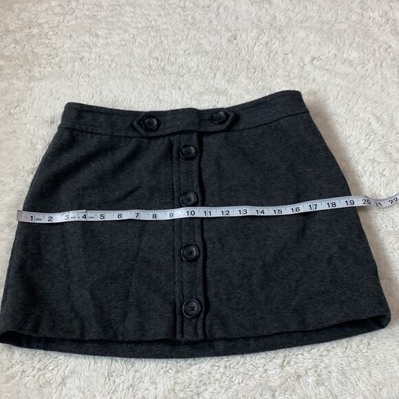 Gap grey wool blend classic button down mini skirt, size 6 - Picture 6 of 10